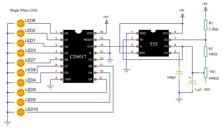 CD4017 Example Circuit
