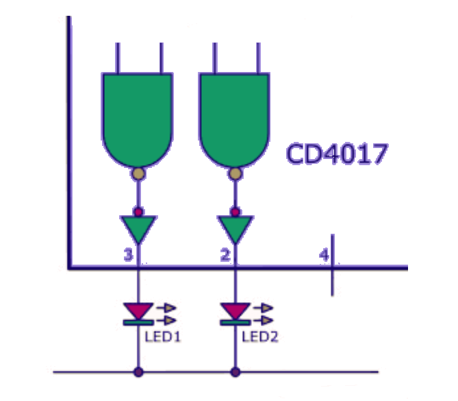 CD4017 Output Buffer