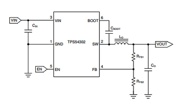 Simplified schematic of TPS54302DDCR