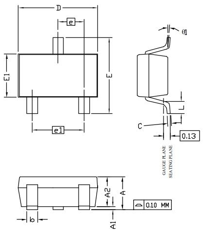 AO3400 Package Size